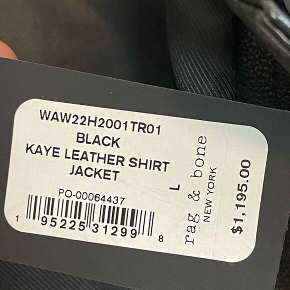 Rag and bone Kaye Leather shirt Jacket. 90’s Monica Leather Shacket Large NWT - Picture 7 of 11